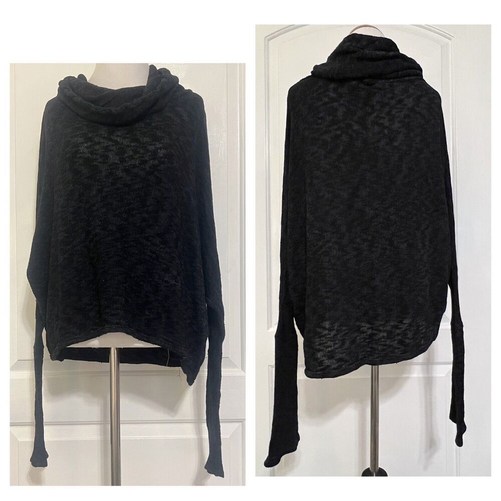 PHANUEL Anthropologie Cowl Neck Knit Top Stretch Dolman Boho Casual Sweater M